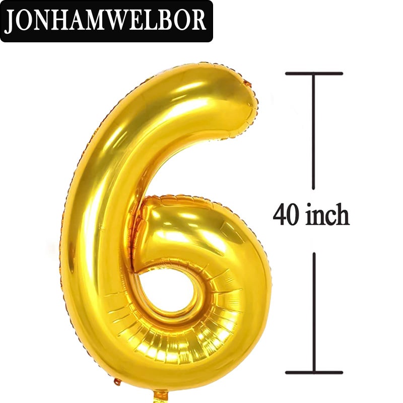 Jonhamwelbor 60 Number Balloons Gold Big Giant Jumbo Number 60 Foil Mylar Balloons for 60th Women Men Birthday Party Supplies 60 Anniversary Events Decorations - Image 2